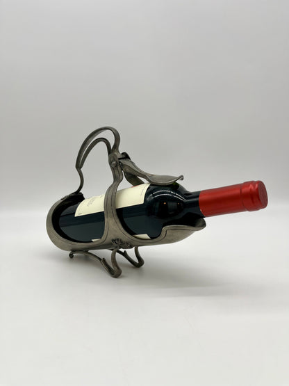 Porte-bouteilles de vin en étain français orné par Etain Royal