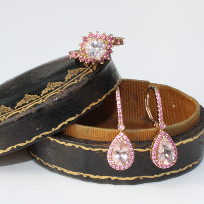 Morganite & Pink Sapphire Set, 6.1 Carats 14K Gold