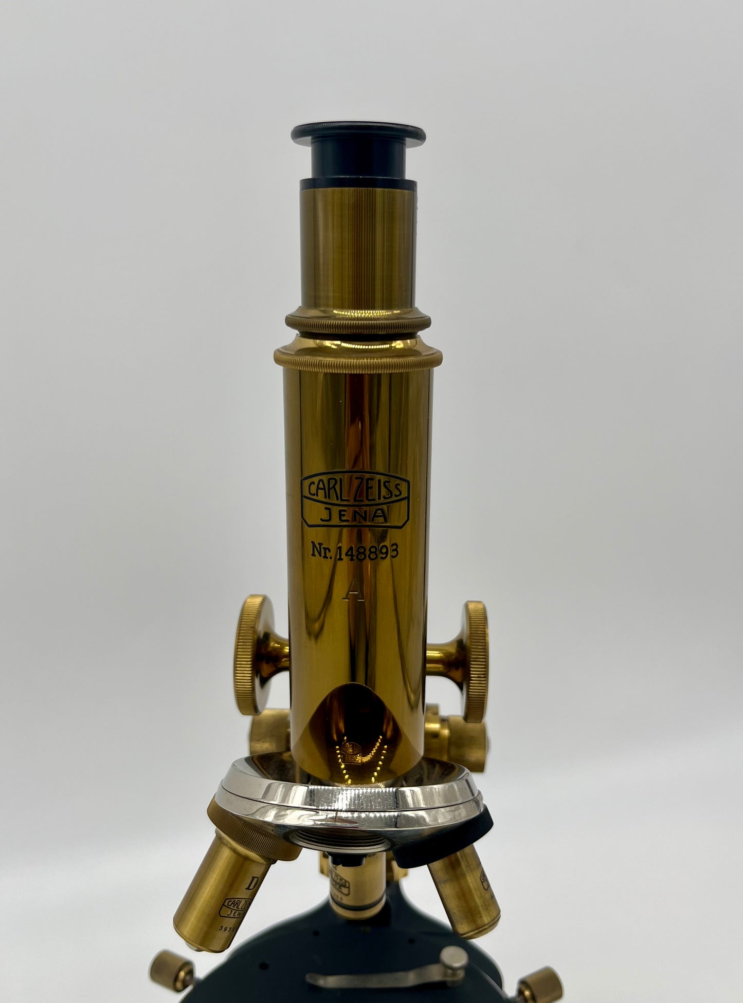 1930's German Jena Brass Microscope by Carl Zeiss