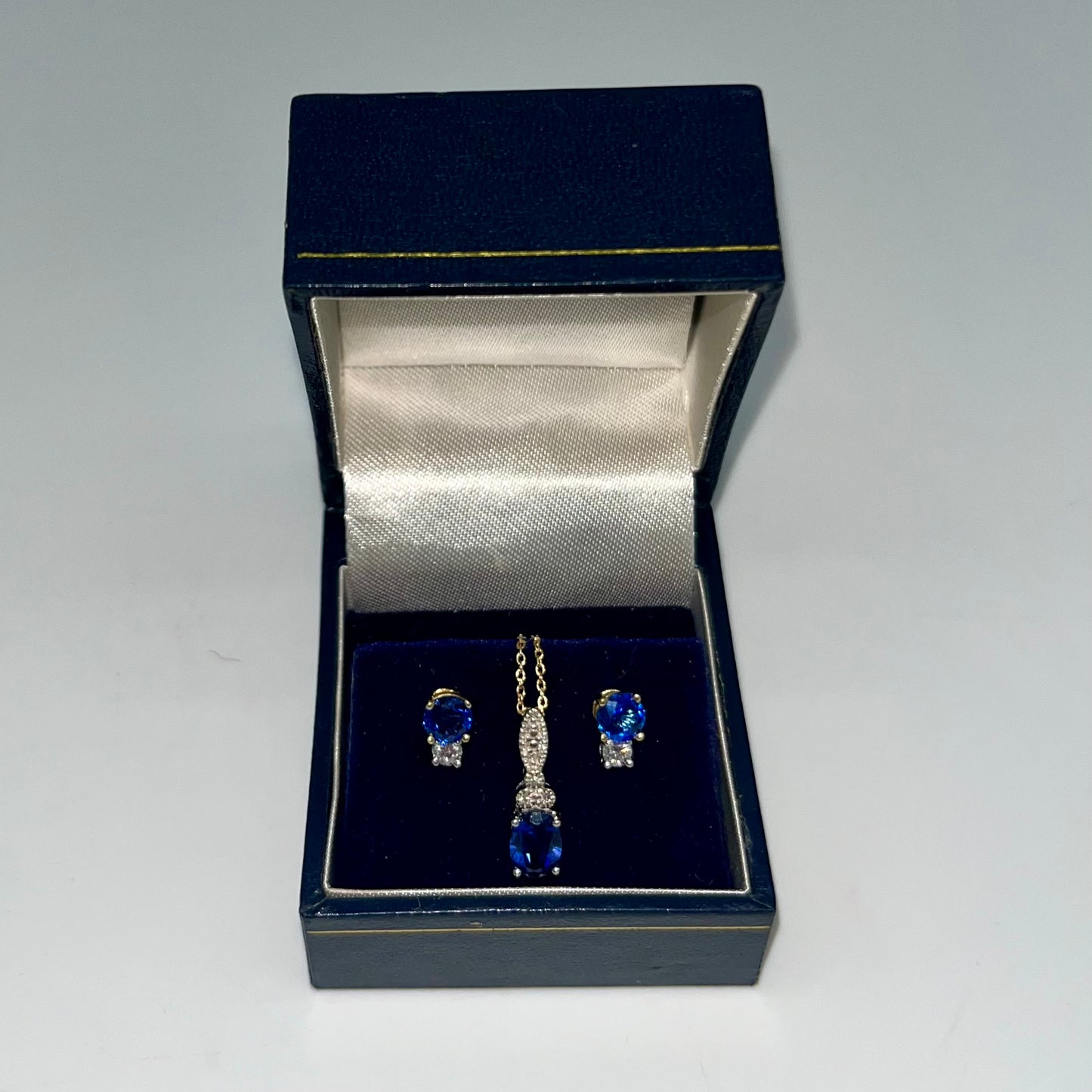 Sapphire & Diamond Set Two-Tone Gold, 2.35 CTW 14K