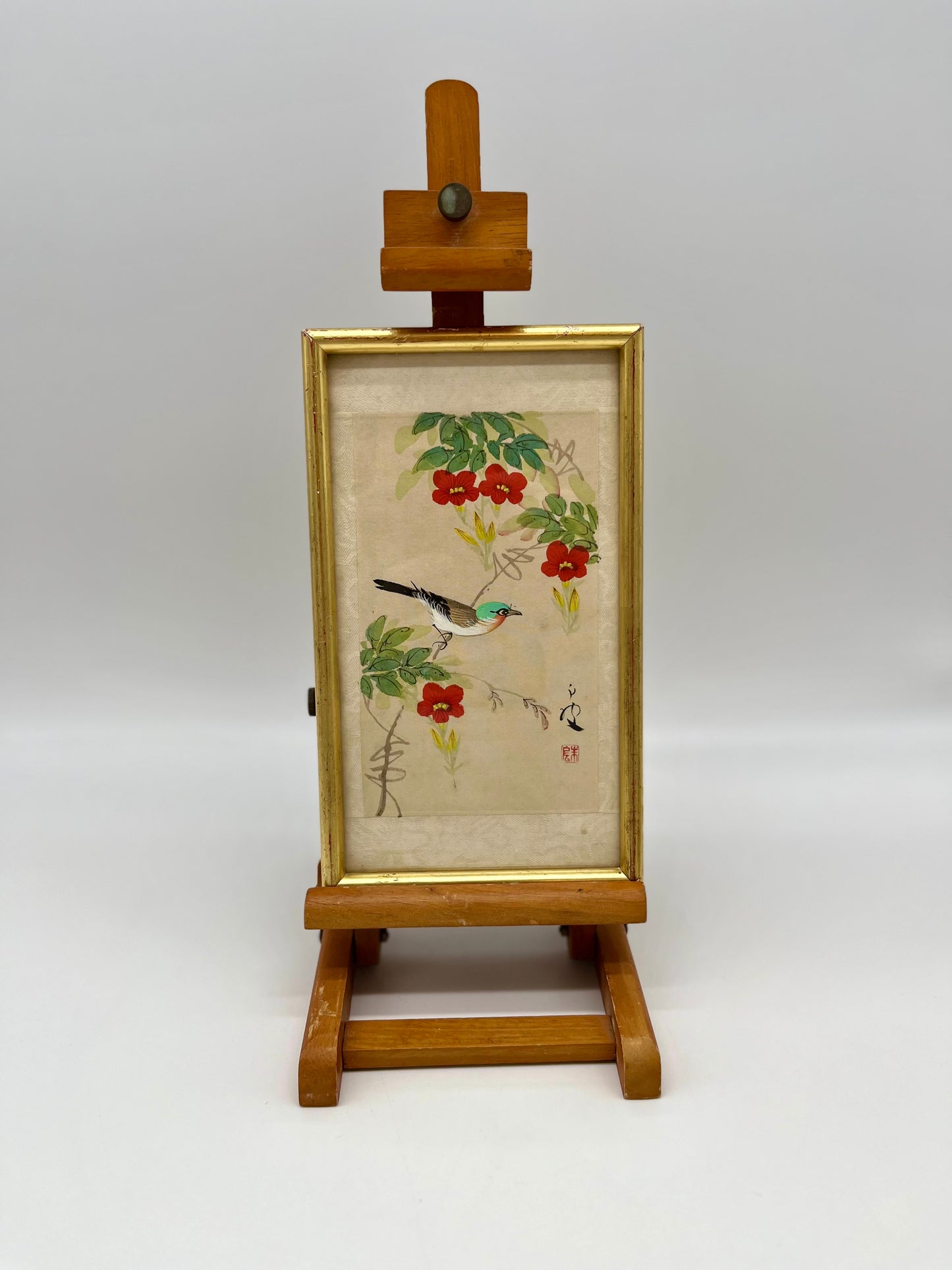 1930's Chinese Hand-painted Silk Birds (Framed Set of 3)