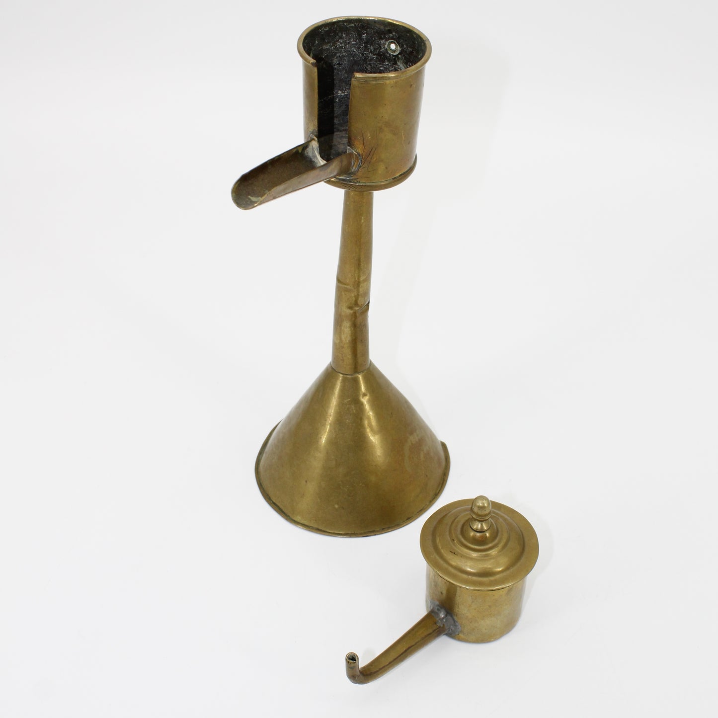 18th Century Flemish Brass Spout Lamp