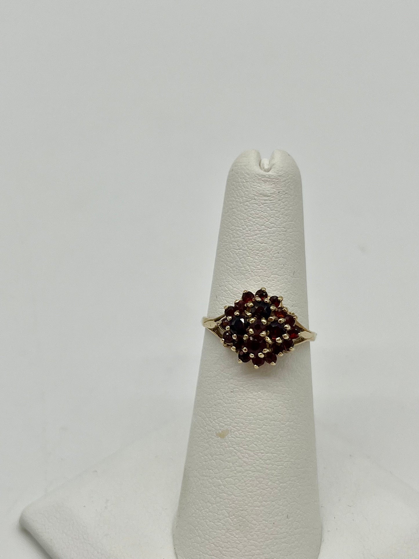 Victorian Garnet Cluster Ring, 1.54 CTW 9K Gold