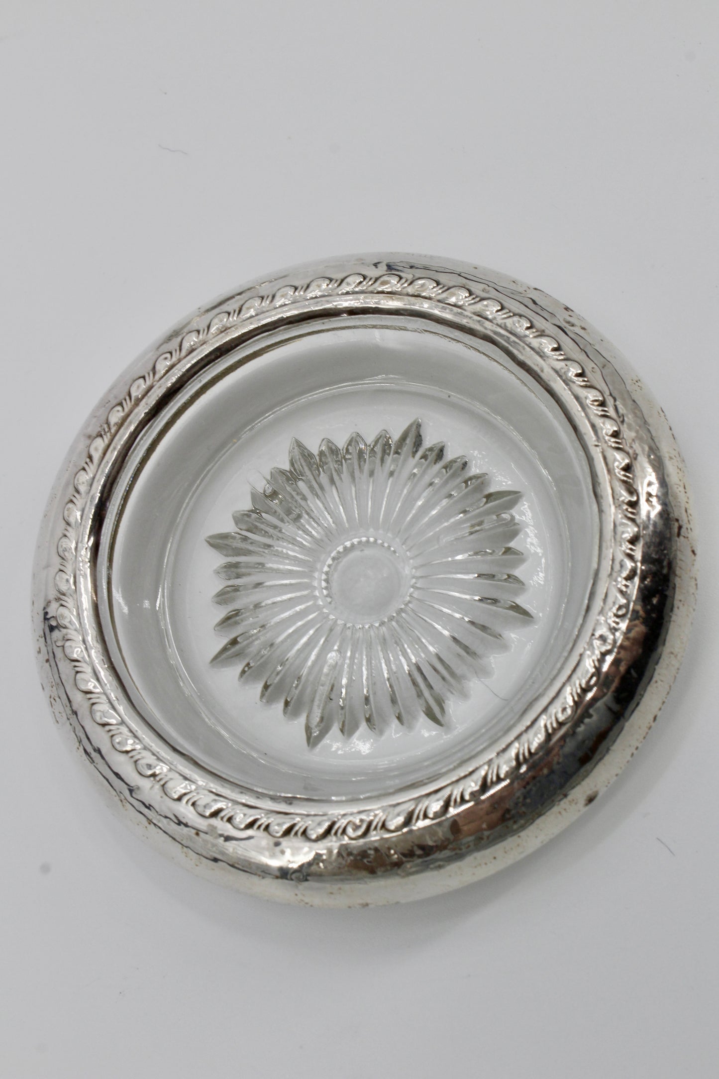 Sterling Silver & Cut Crystal Ashtrays- Set of 5