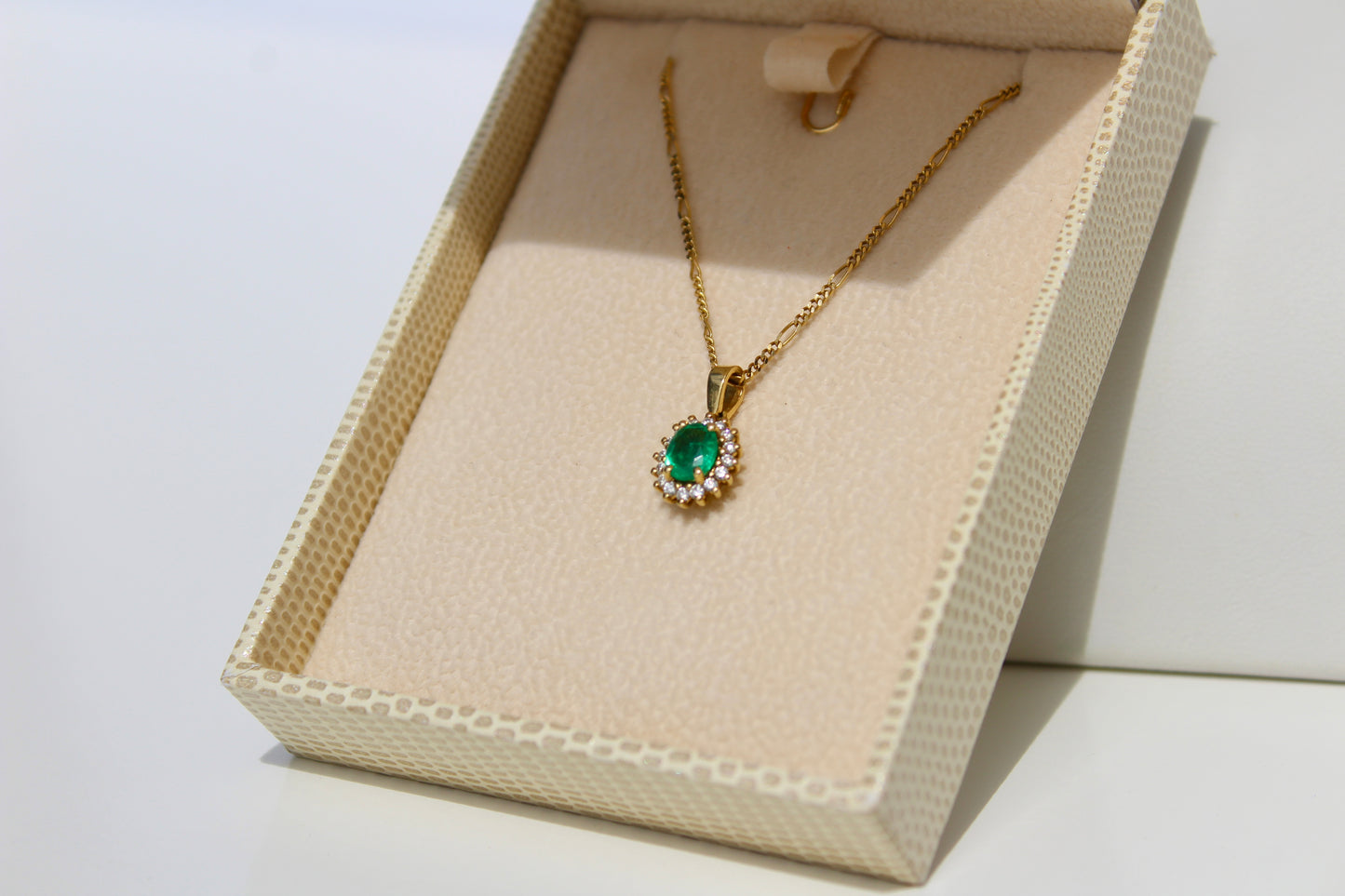 Emerald & Diamond Pendant, 0.83 CTW 18K Gold