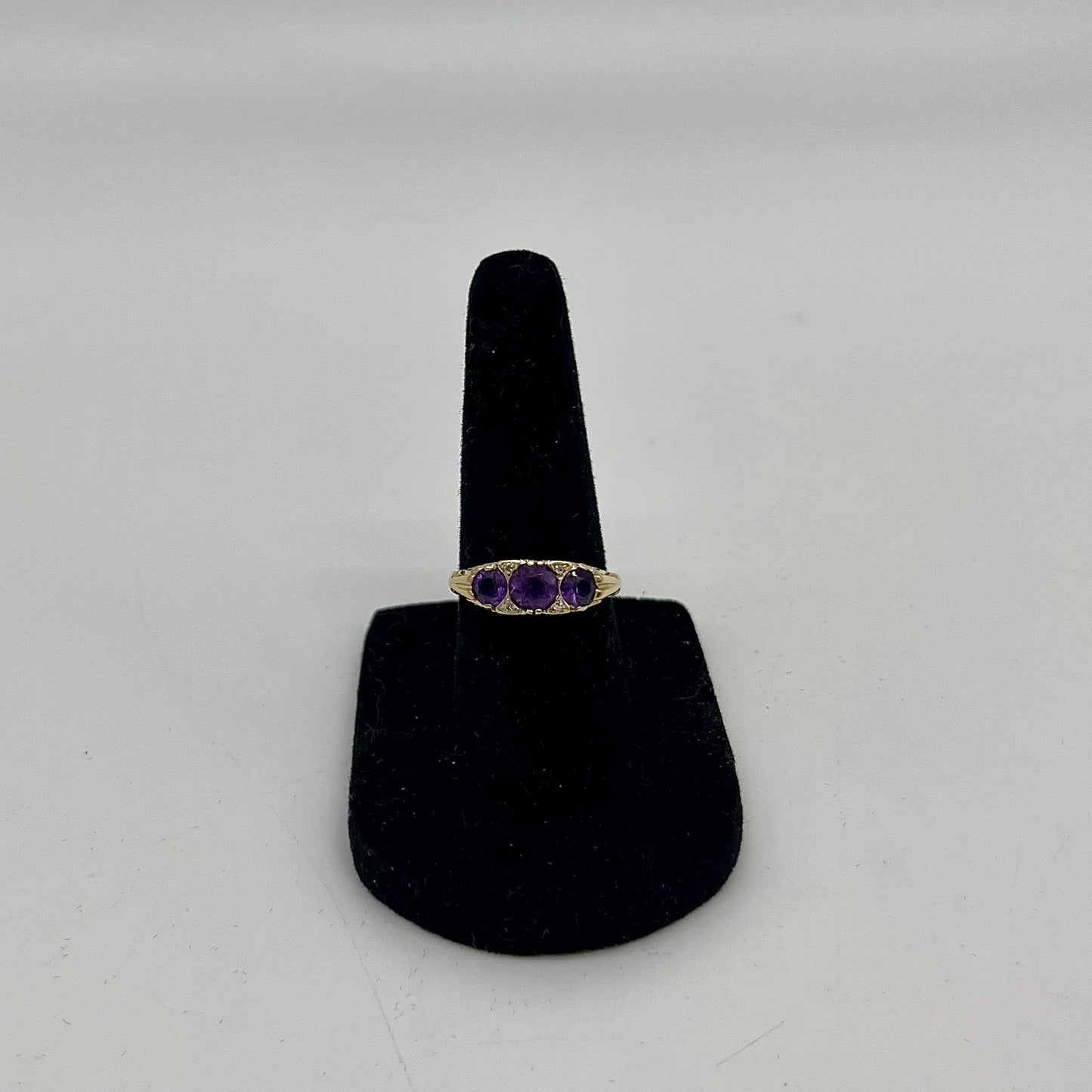 Bague en or 14 carats avec améthyste et diamants, 1 ct