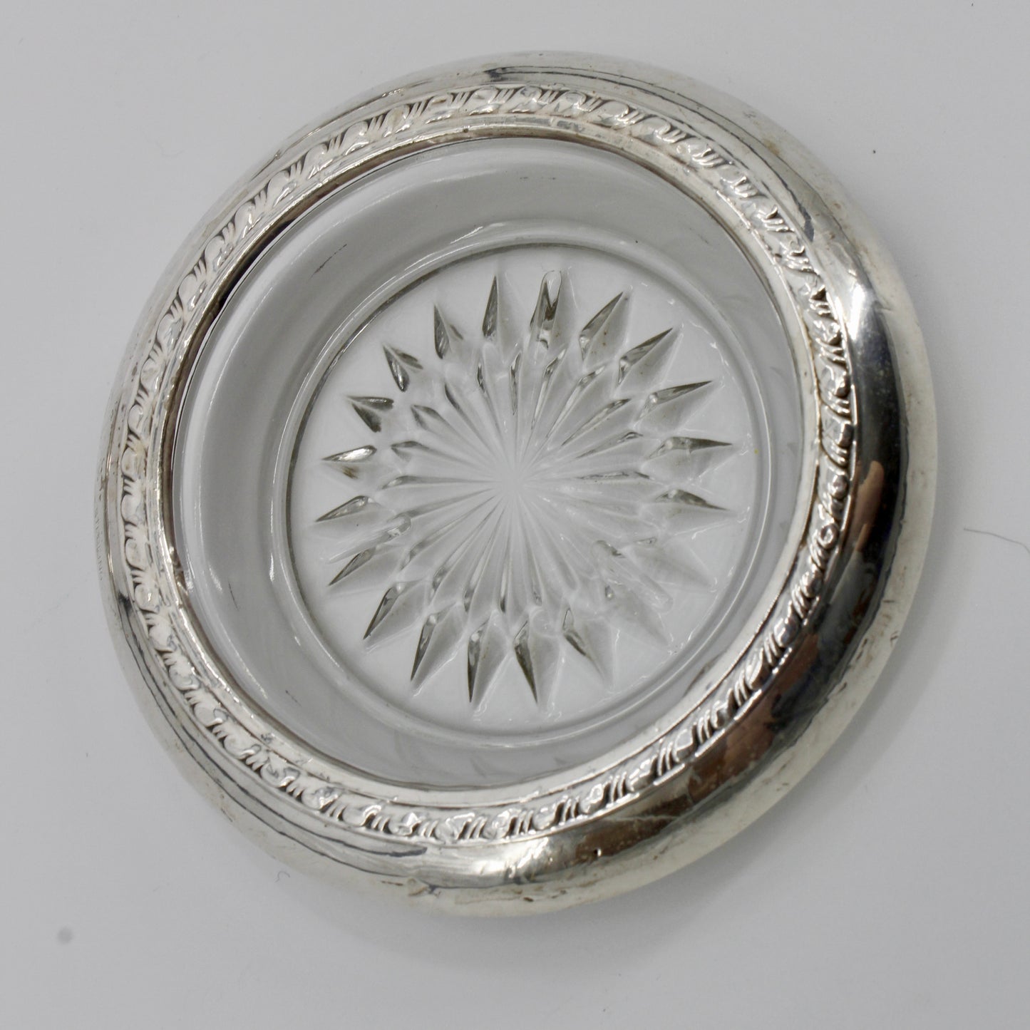 Sterling Silver & Cut Crystal Ashtrays- Set of 5