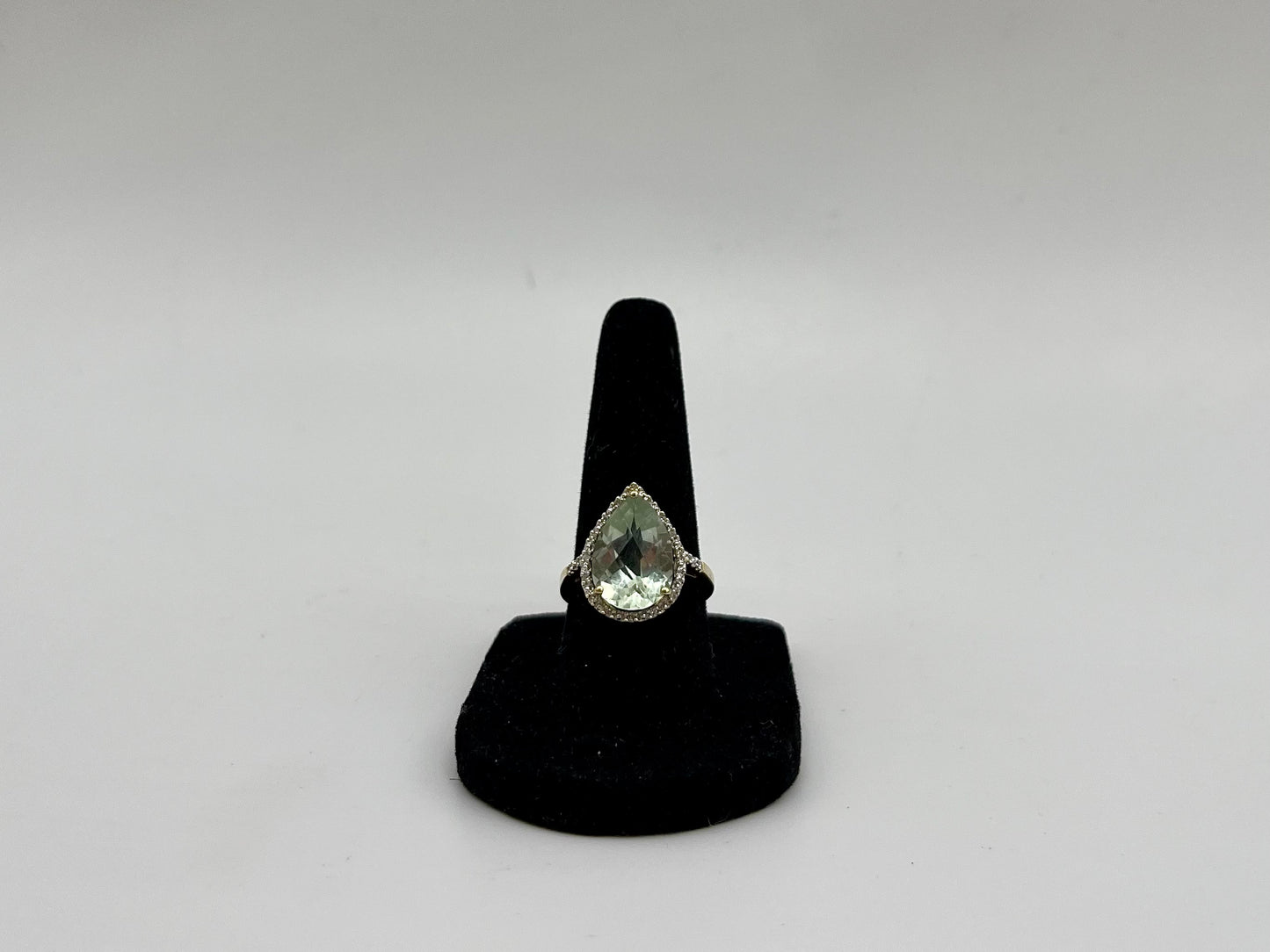 Prasiolite & Diamond Halo Cocktail Ring, 5.7 CTW 10K Gold