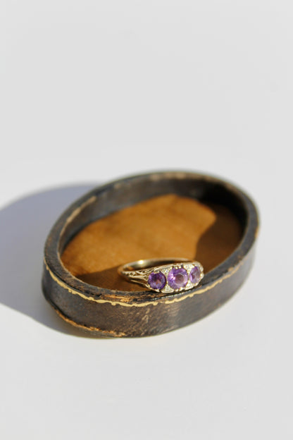 Amethyst & Diamond Ring, 1 Carat 14K Gold