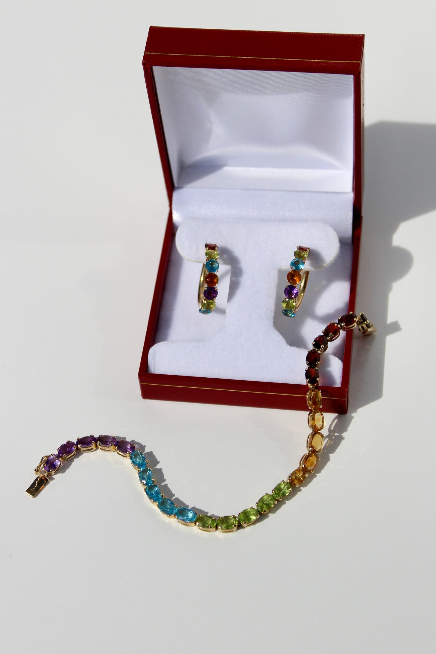 Precious Gemstone ‘Rainbow’ Set, 10 Carats 14K Gold