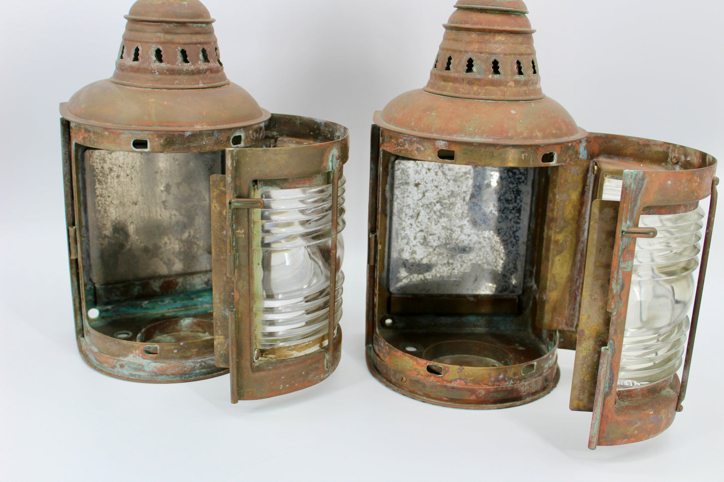 Copper Perko De-Lite Ship's Lantern-Early Pair