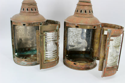 Copper Perko De-Lite Ship's Lantern-Early Pair