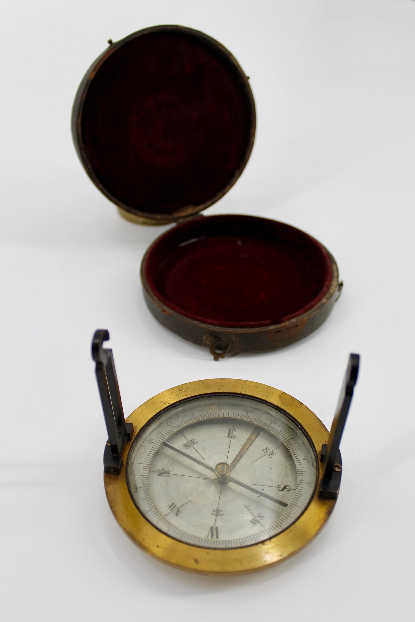 Chagrin-Cased French Surveyors Compass