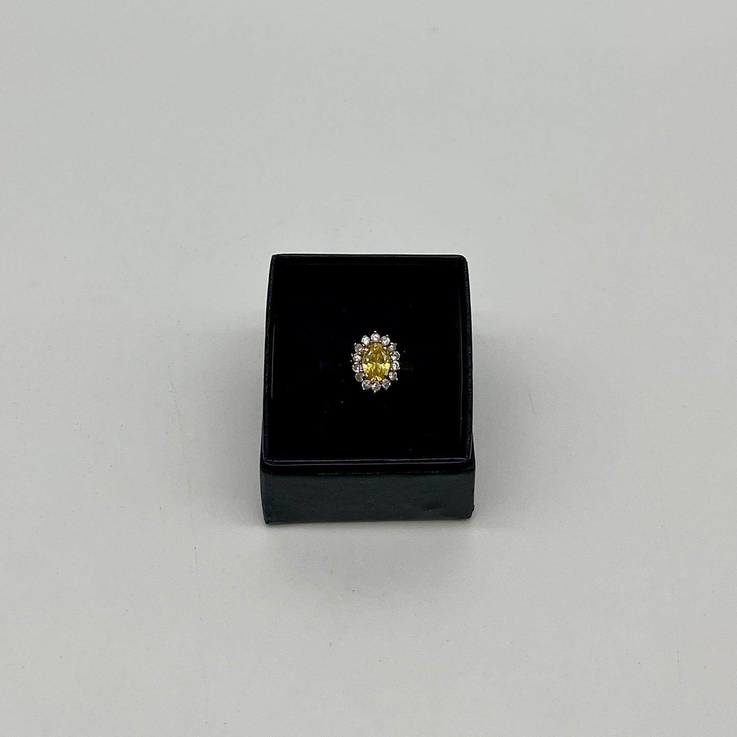 Yellow Citrine & White Topaz Ring, 2 CTW 10K Gold