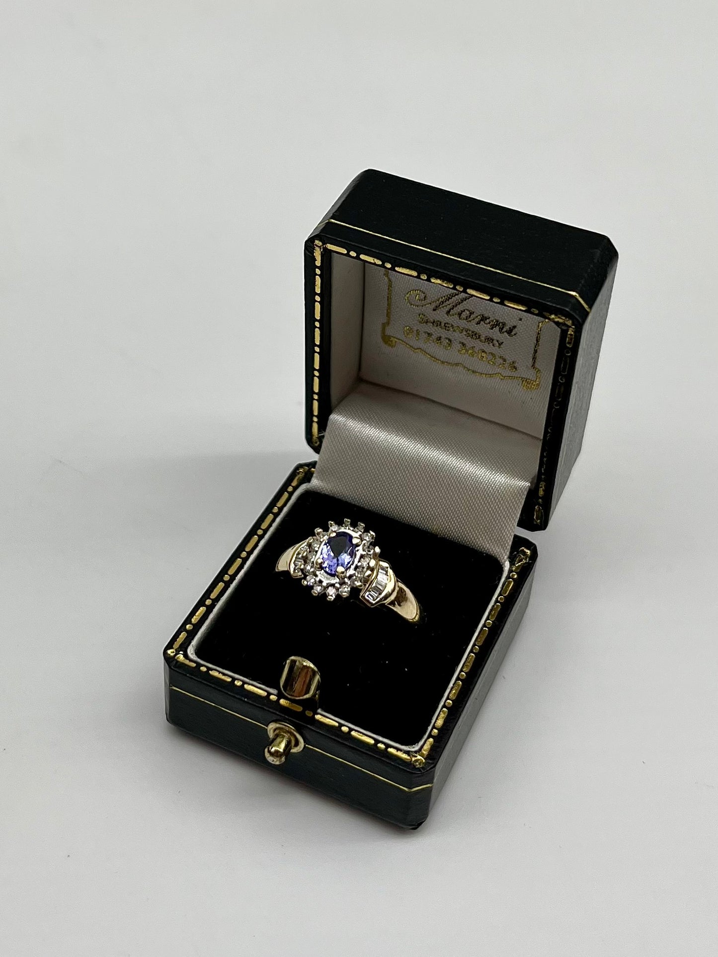 Antique Tanzanite & Diamond Ring, 1 CTW 10K Gold