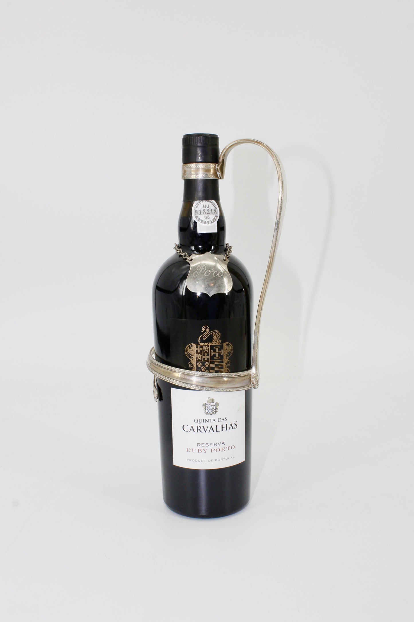 1864 Curved Silver Cradle Decanter by Elkington & Co.