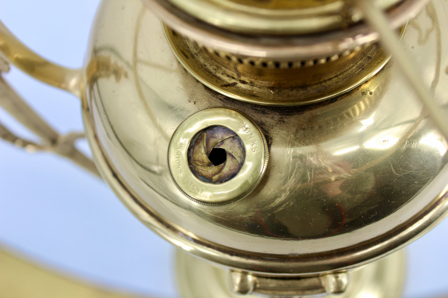 Rare 1860's Ornate Brass Morris Patent Lamp by Hinks & Son
