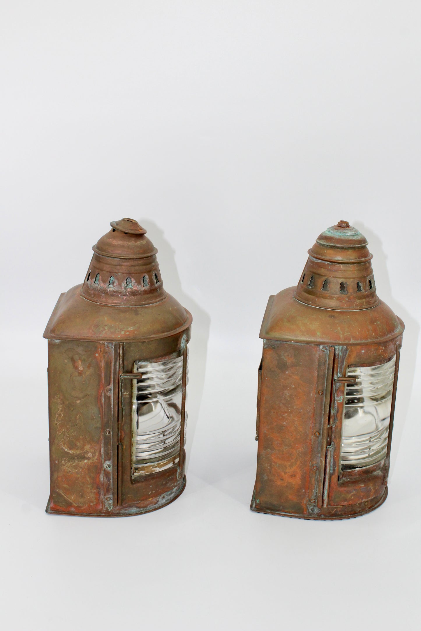 Copper Perko De-Lite Ship's Lantern-Early Pair