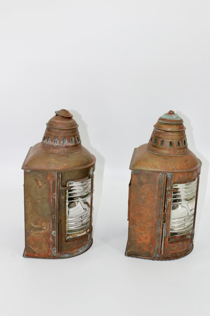 Copper Perko De-Lite Ship's Lantern-Early Pair