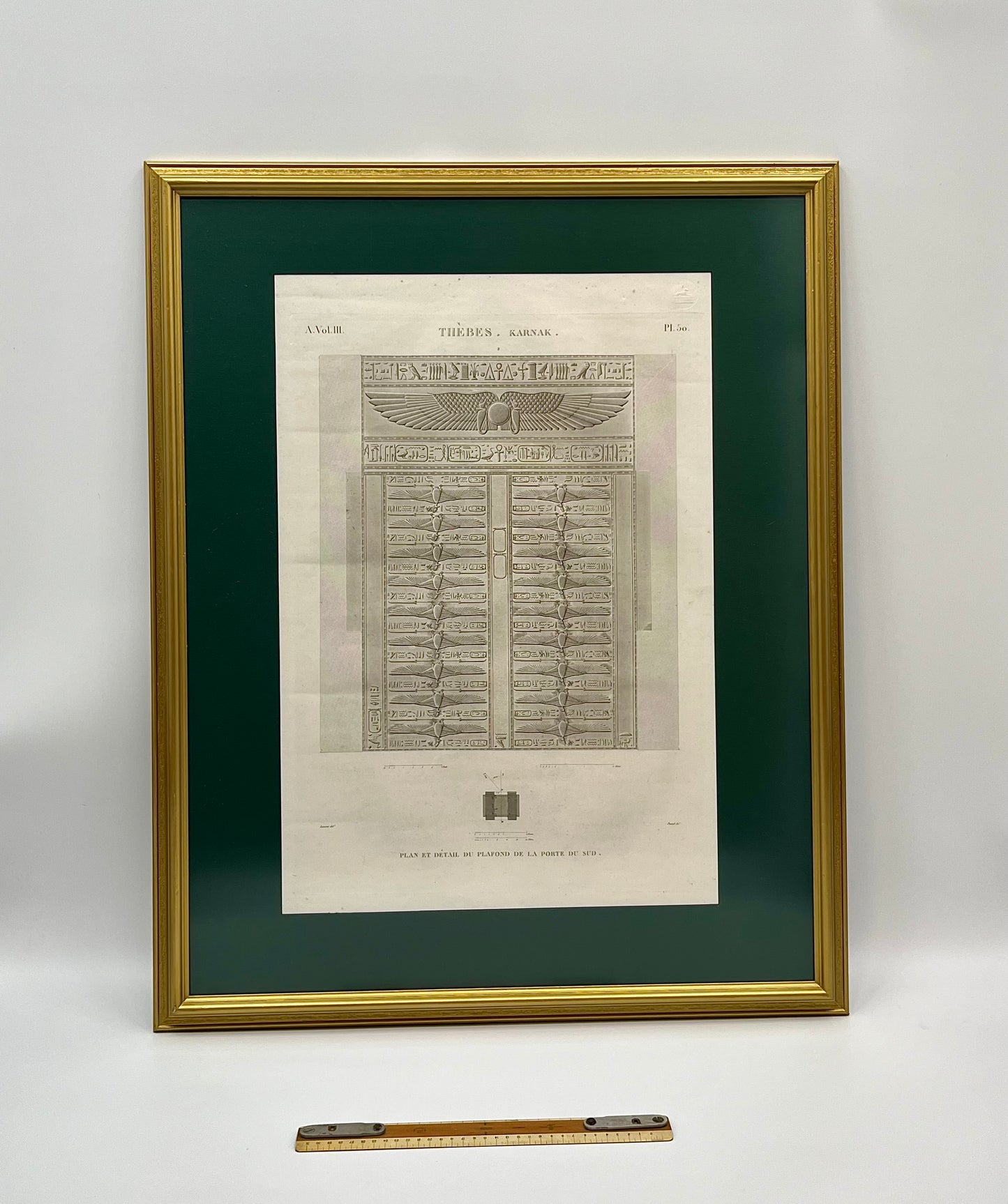 1822 Karnak Temple Napoleonic Savant-Illustrated Engraved Print for Description de l'Égypte