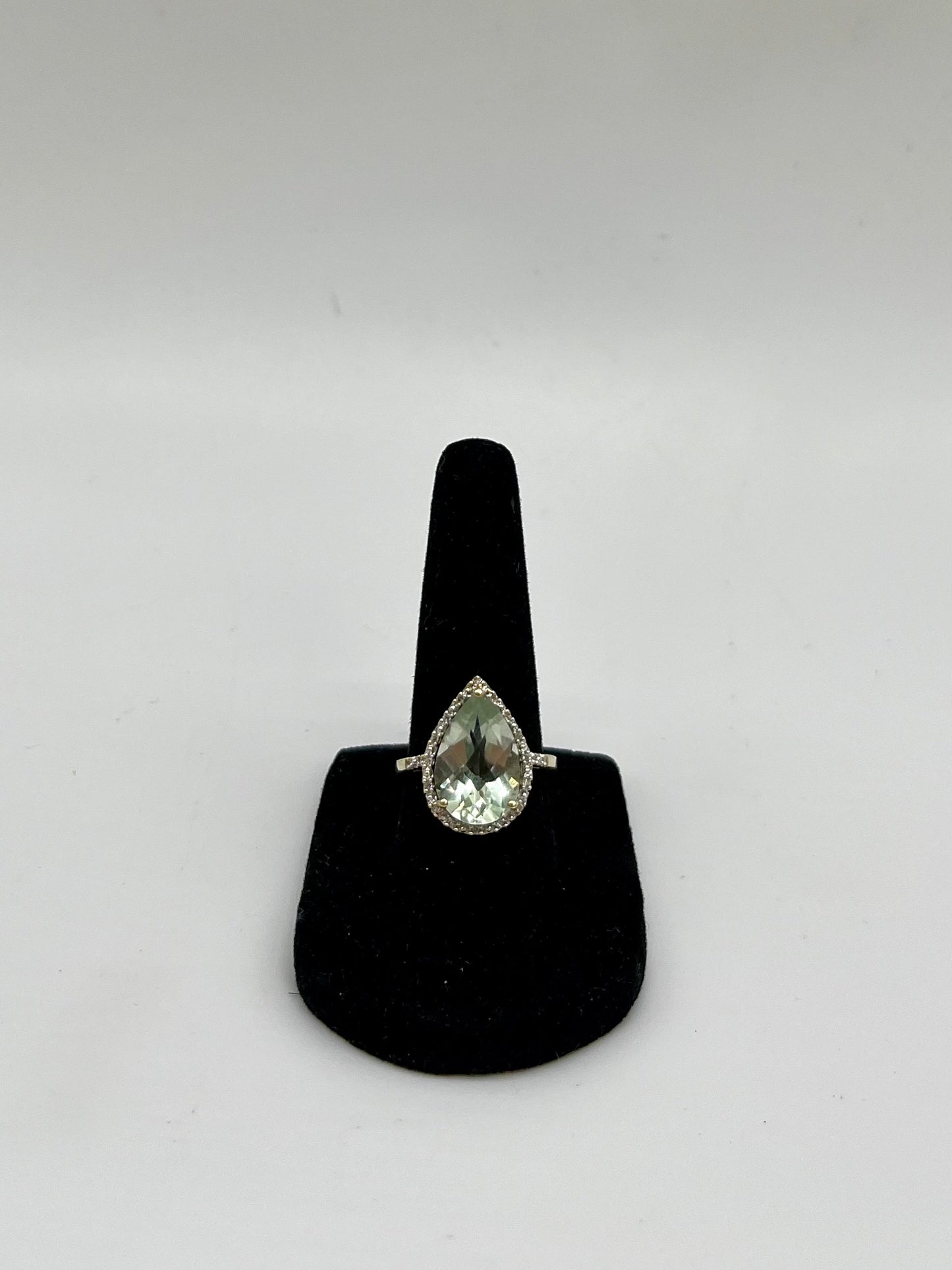 Prasiolite & Diamond Halo Cocktail Ring, 5.7 CTW 10K Gold