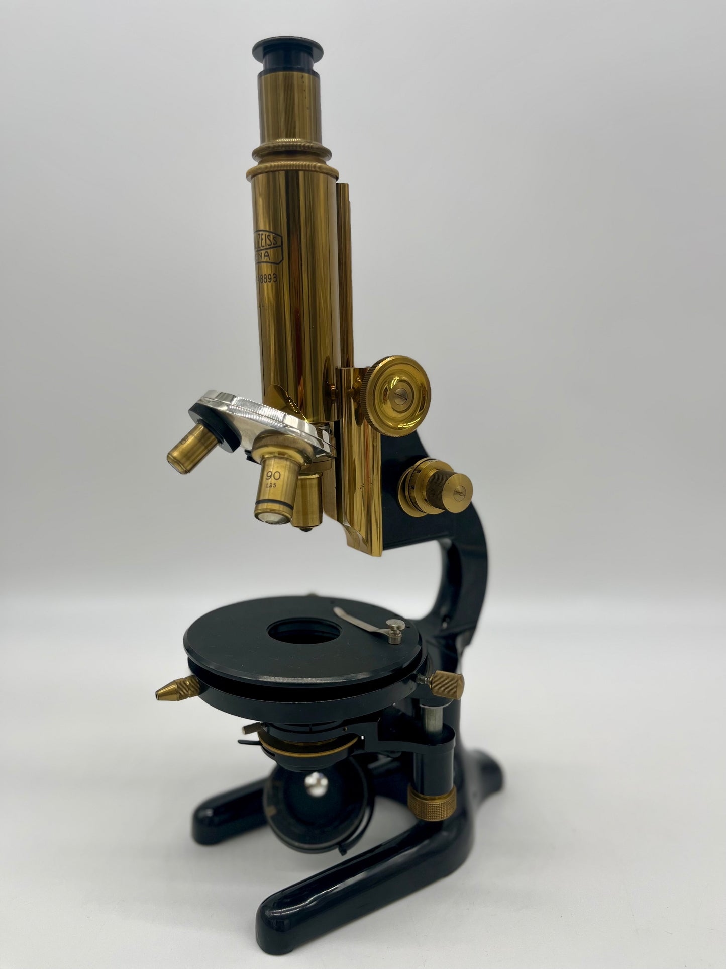 1930's German Jena Brass Microscope by Carl Zeiss