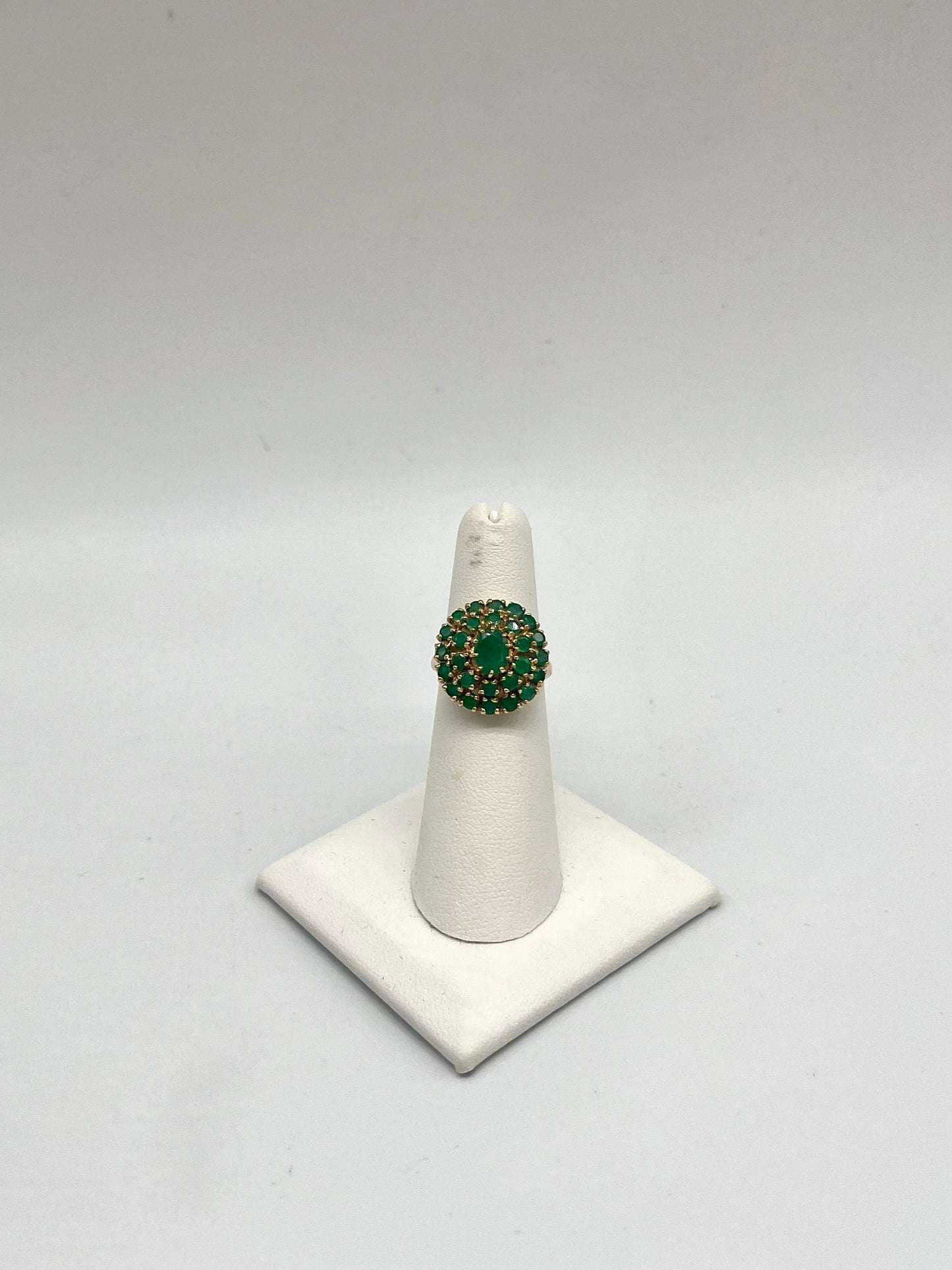 Edwardian Emerald Cluster Ring, 1.83 CTW 14K Gold