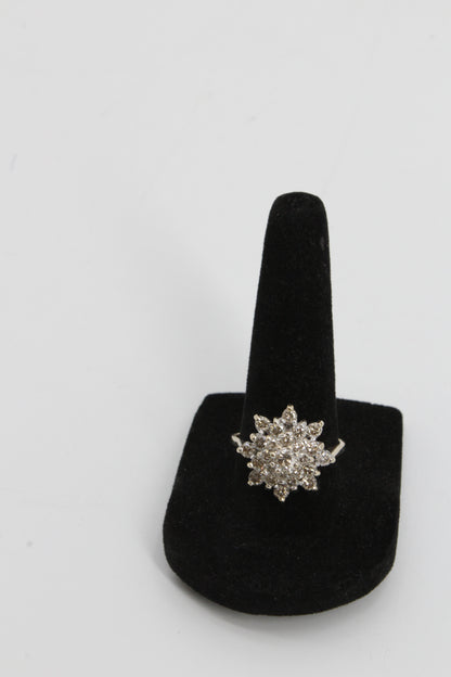 1940's Brutalist Diamond Cluster Ring, 2.82 Carats 14K Gold