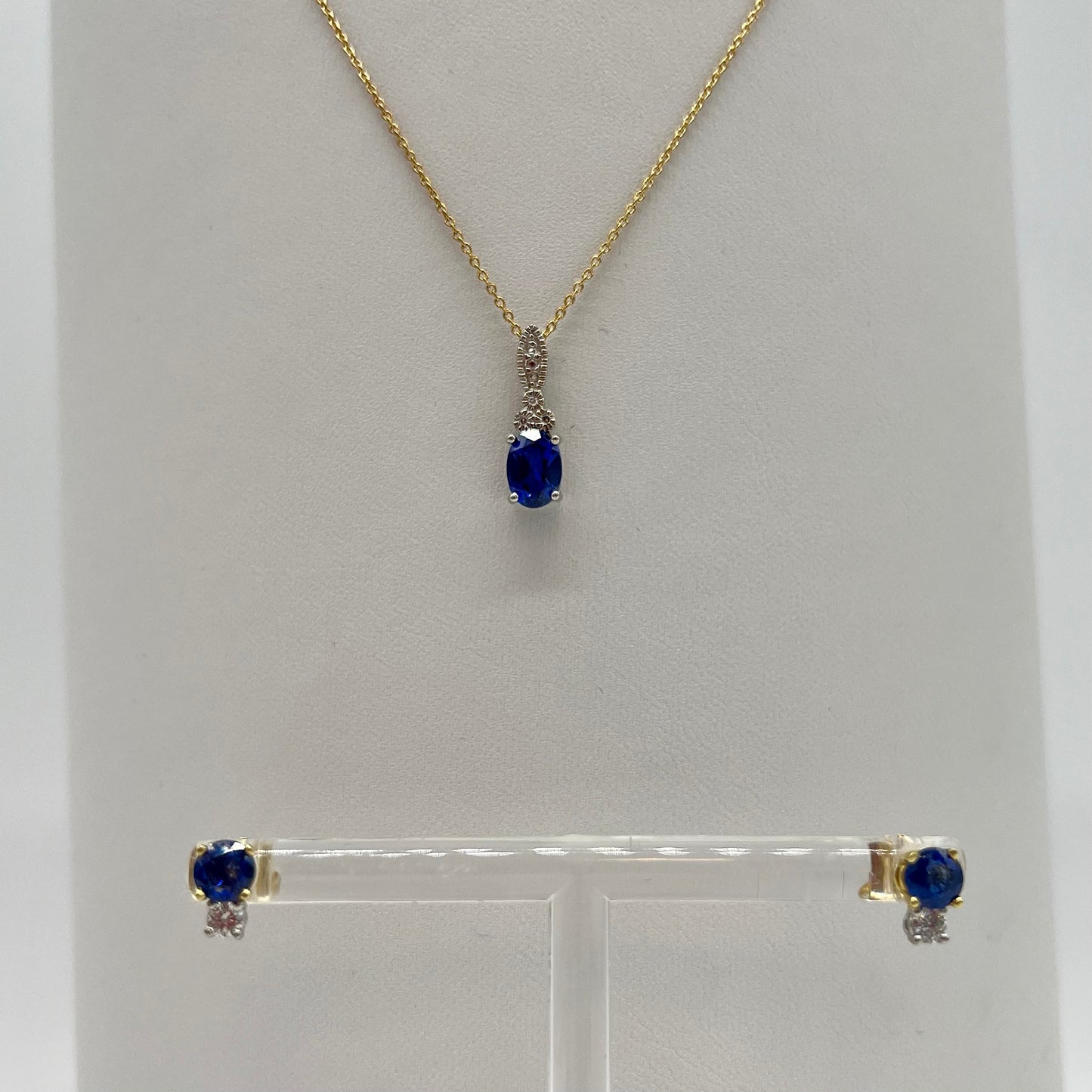 Sapphire & Diamond Set Two-Tone Gold, 2.35 CTW 14K