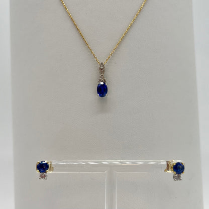 Sapphire & Diamond Set Two-Tone Gold, 2.35 CTW 14K