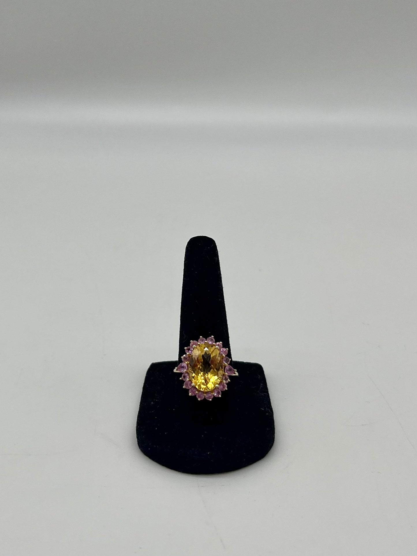 Pink Sapphire & Citrine Cocktail Ring, 6.2 CTW 10K Gold