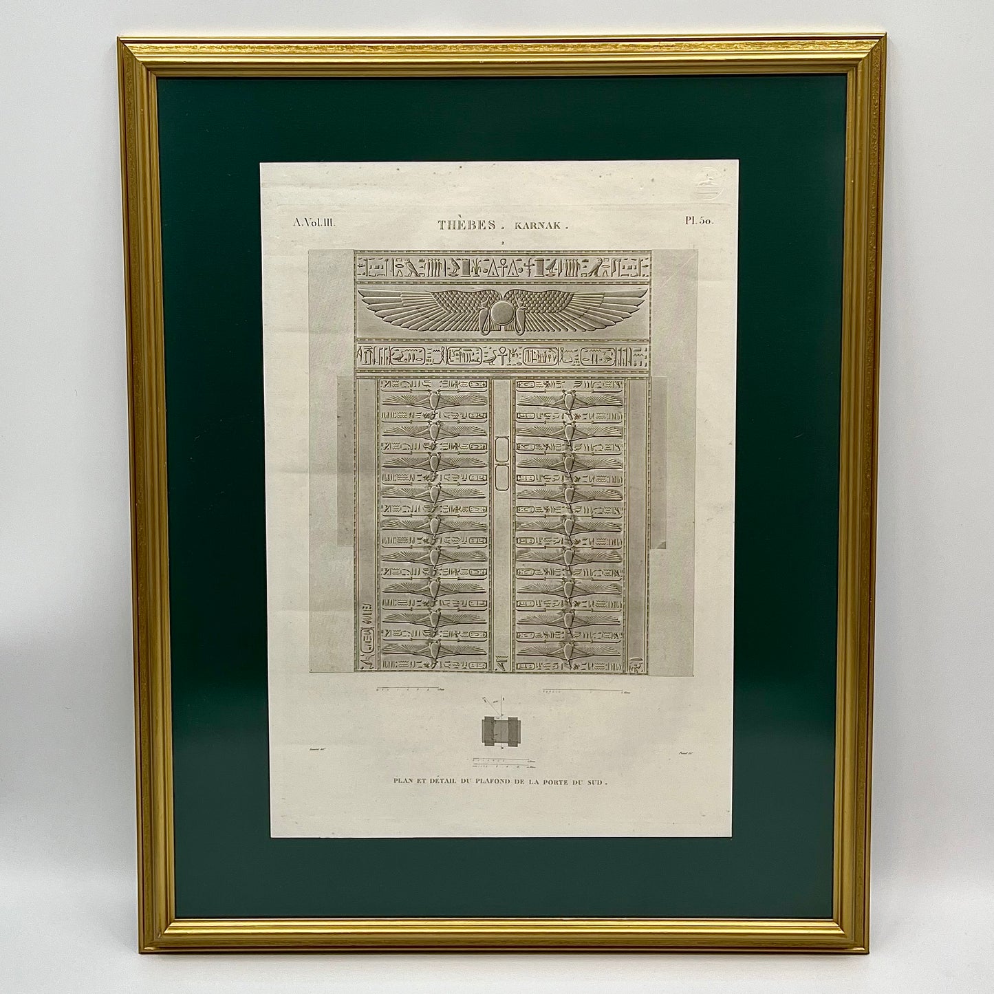 1822 Karnak Temple Napoleonic Savant-Illustrated Engraved Print for Description de l'Égypte