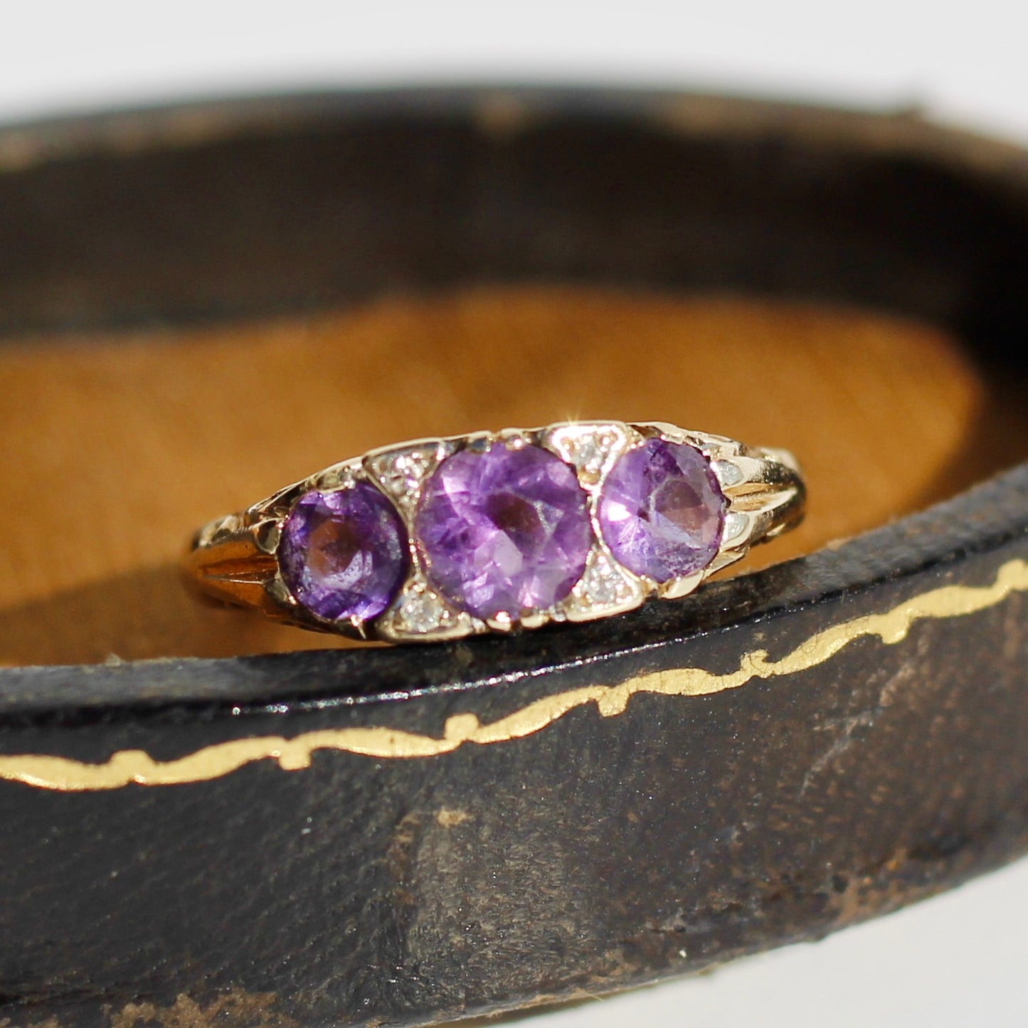 Amethyst & Diamond Ring, 1 Carat 14K Gold