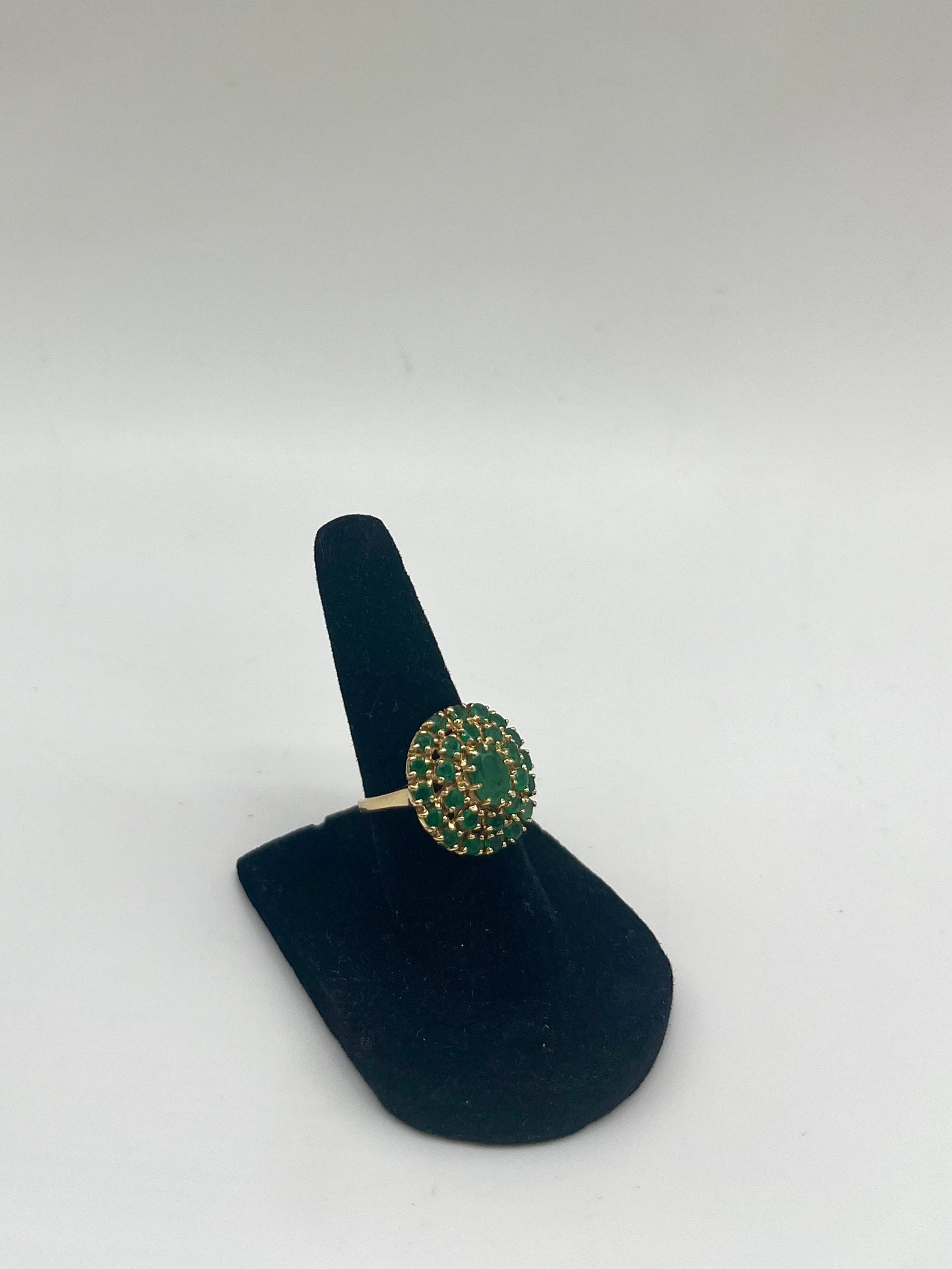 Edwardian Emerald Cluster Ring, 1.83 CTW 14K Gold