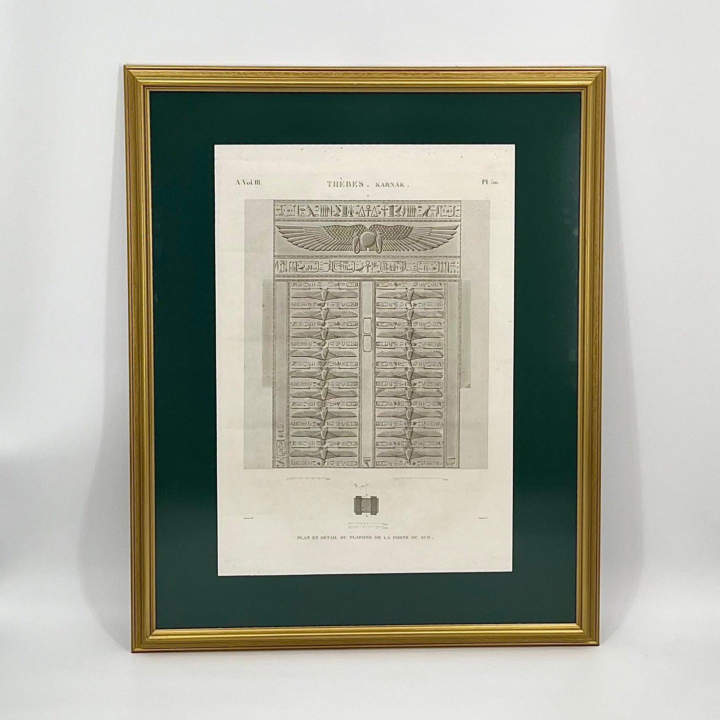 1822 Karnak Temple Napoleonic Savant-Illustrated Engraved Print for Description de l'Égypte