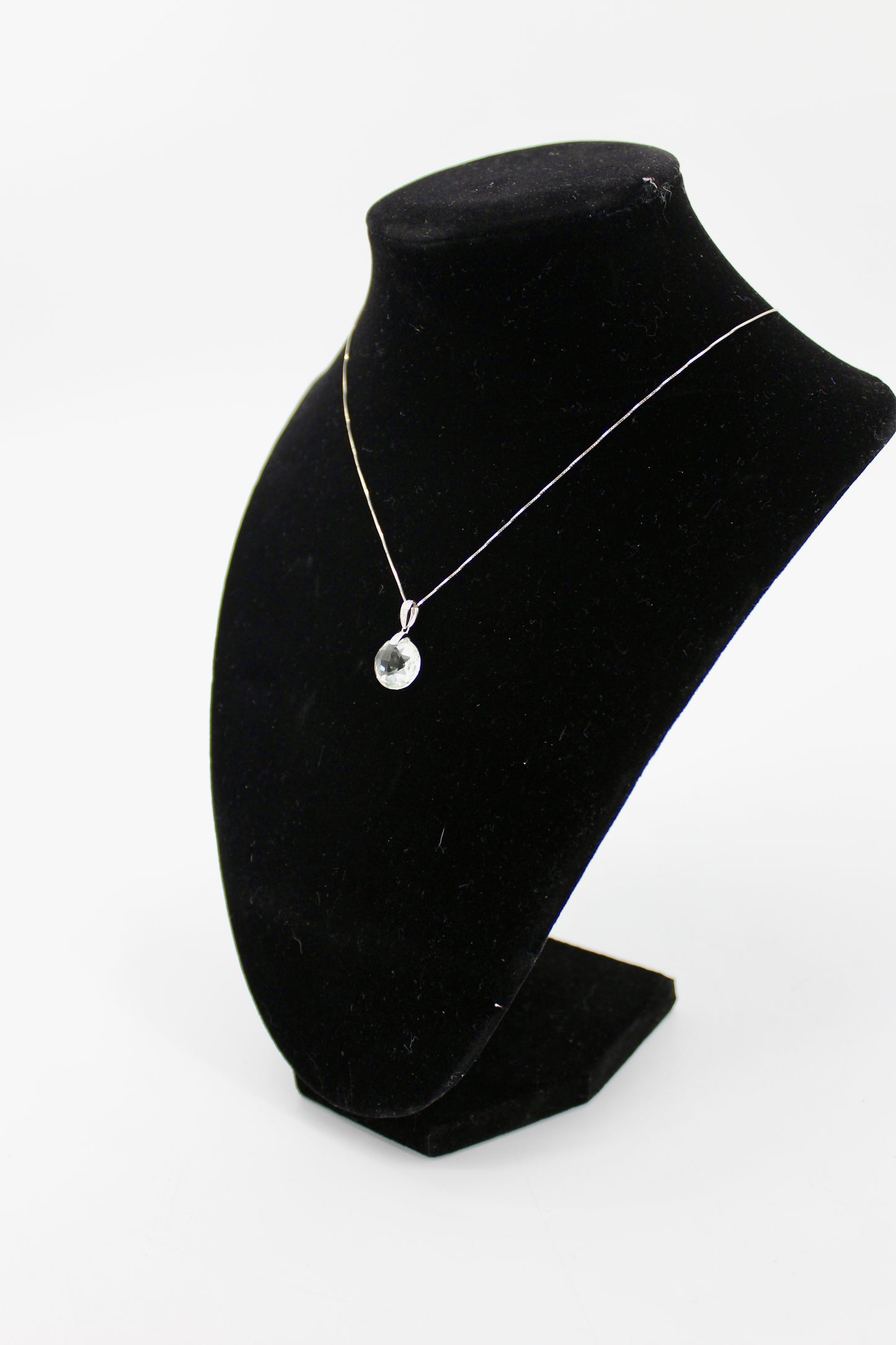 Prasiolite & Diamond Necklace, 7 Carats 14K White Gold