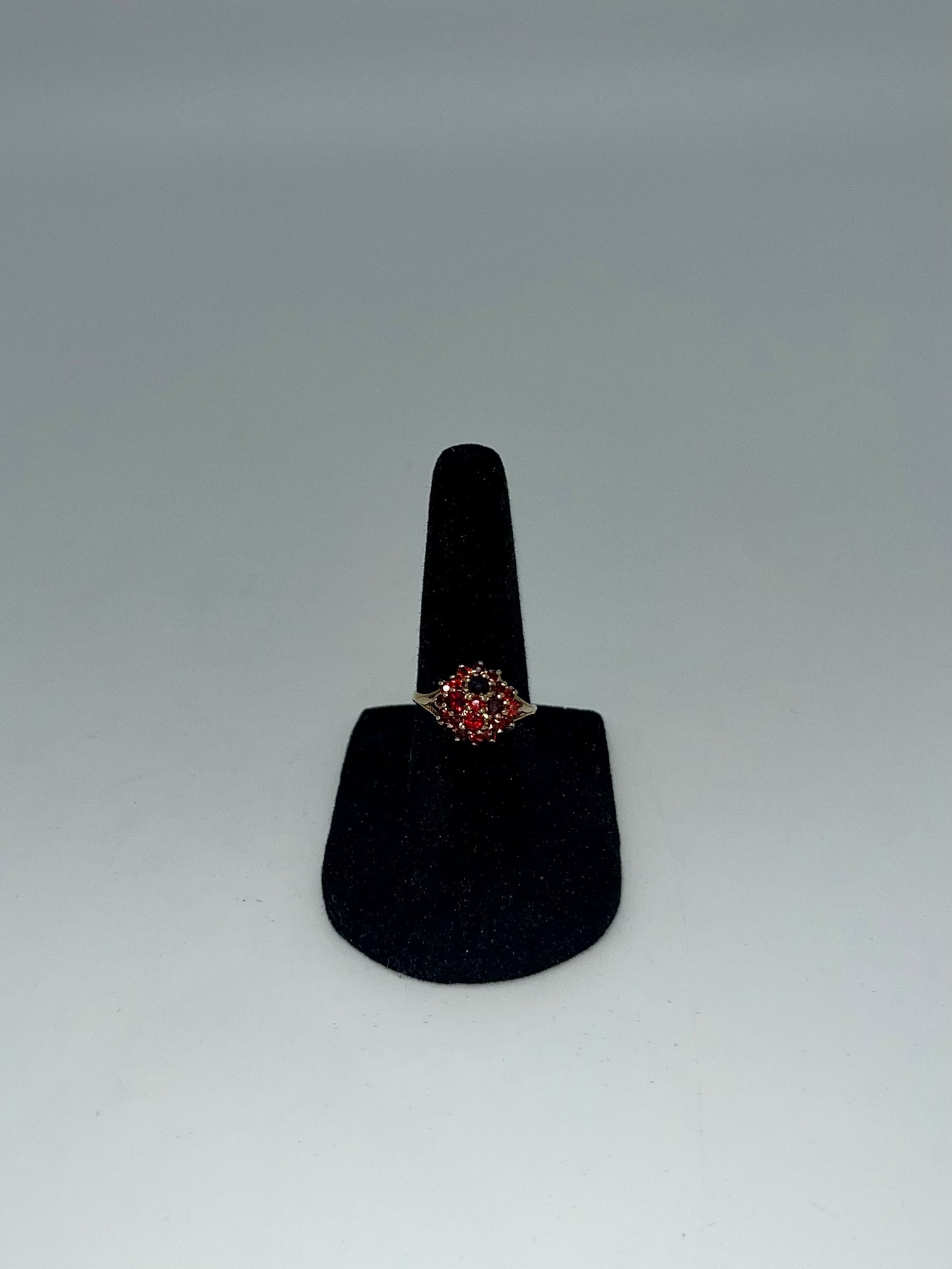 Victorian Garnet Cluster Ring, 1.54 CTW 9K Gold