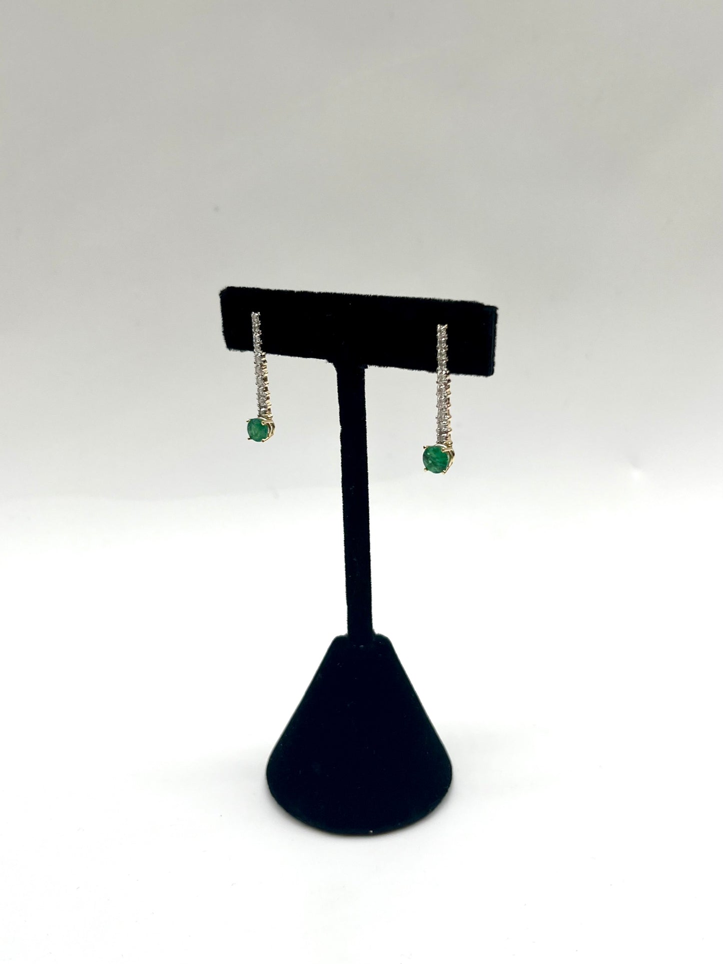 Emerald & Diamond Drop Earrings, 1.01 CTW 14K Gold