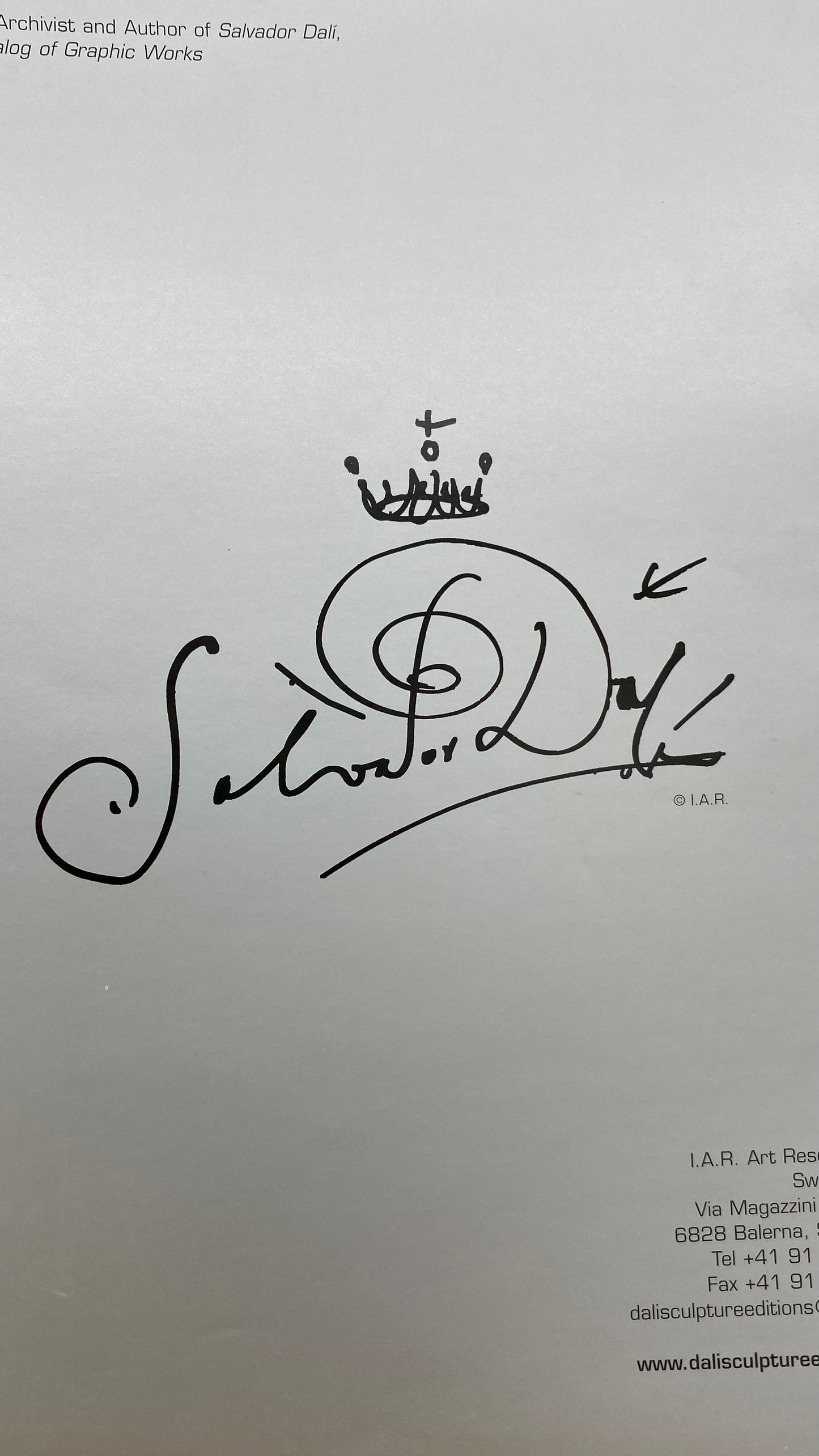 Dalí: The Sculpture Collection Facsimile Signature