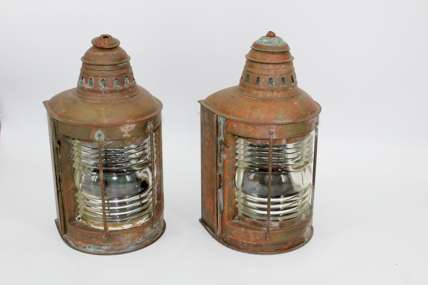 Copper Perko De-Lite Ship's Lantern-Early Pair