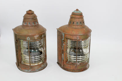 Copper Perko De-Lite Ship's Lantern-Early Pair