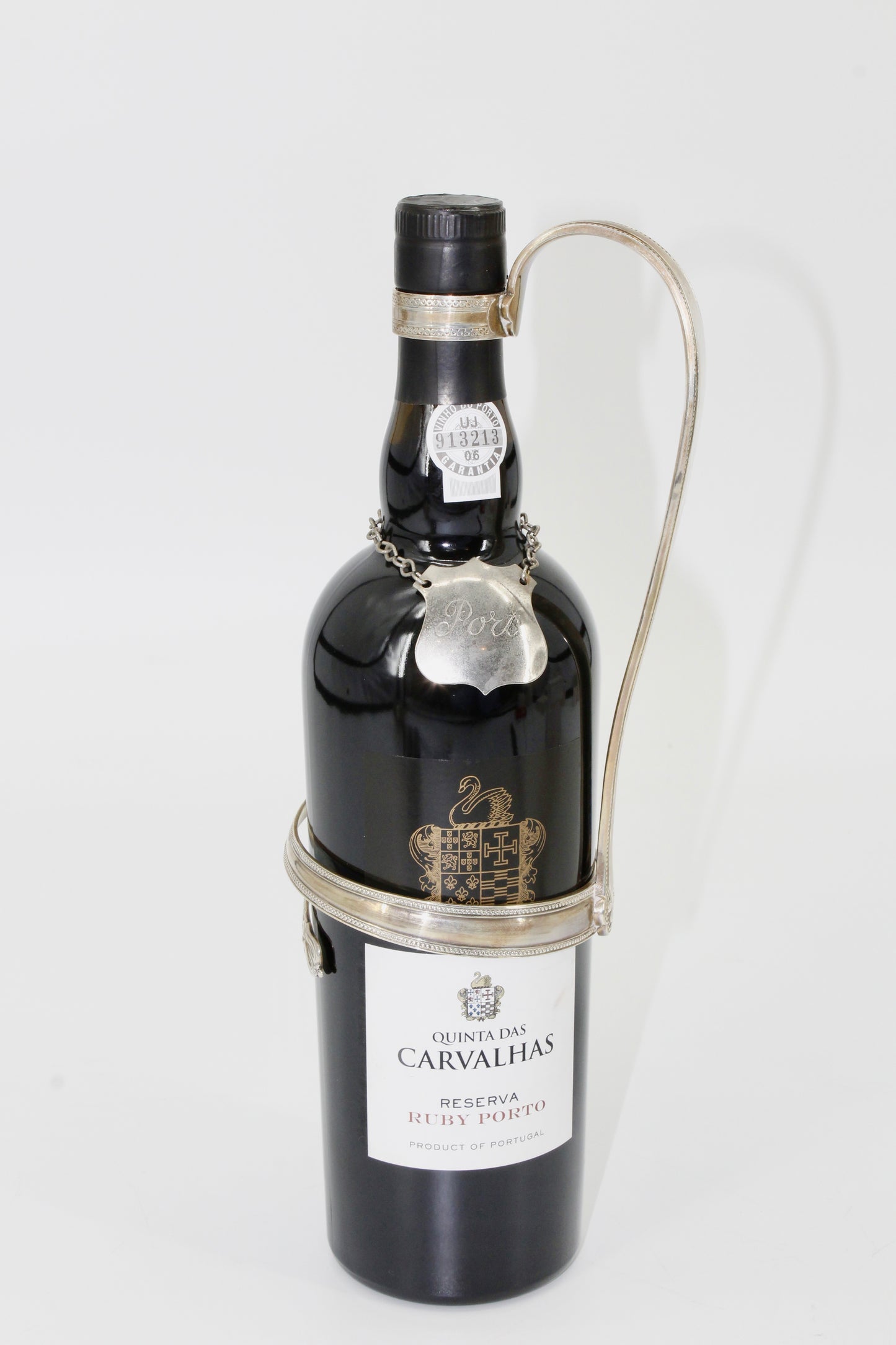 1864 Curved Silver Cradle Decanter by Elkington & Co.