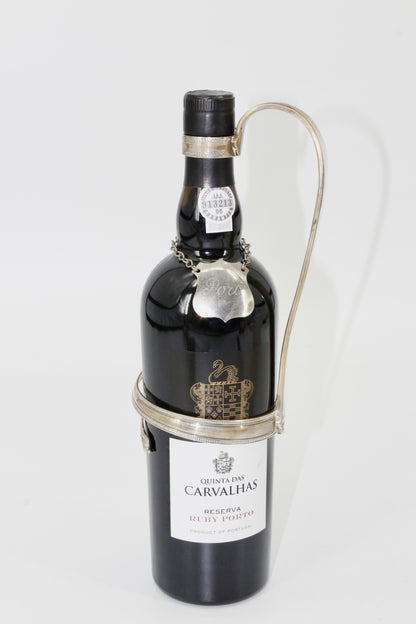 1864 Curved Silver Cradle Decanter by Elkington & Co.