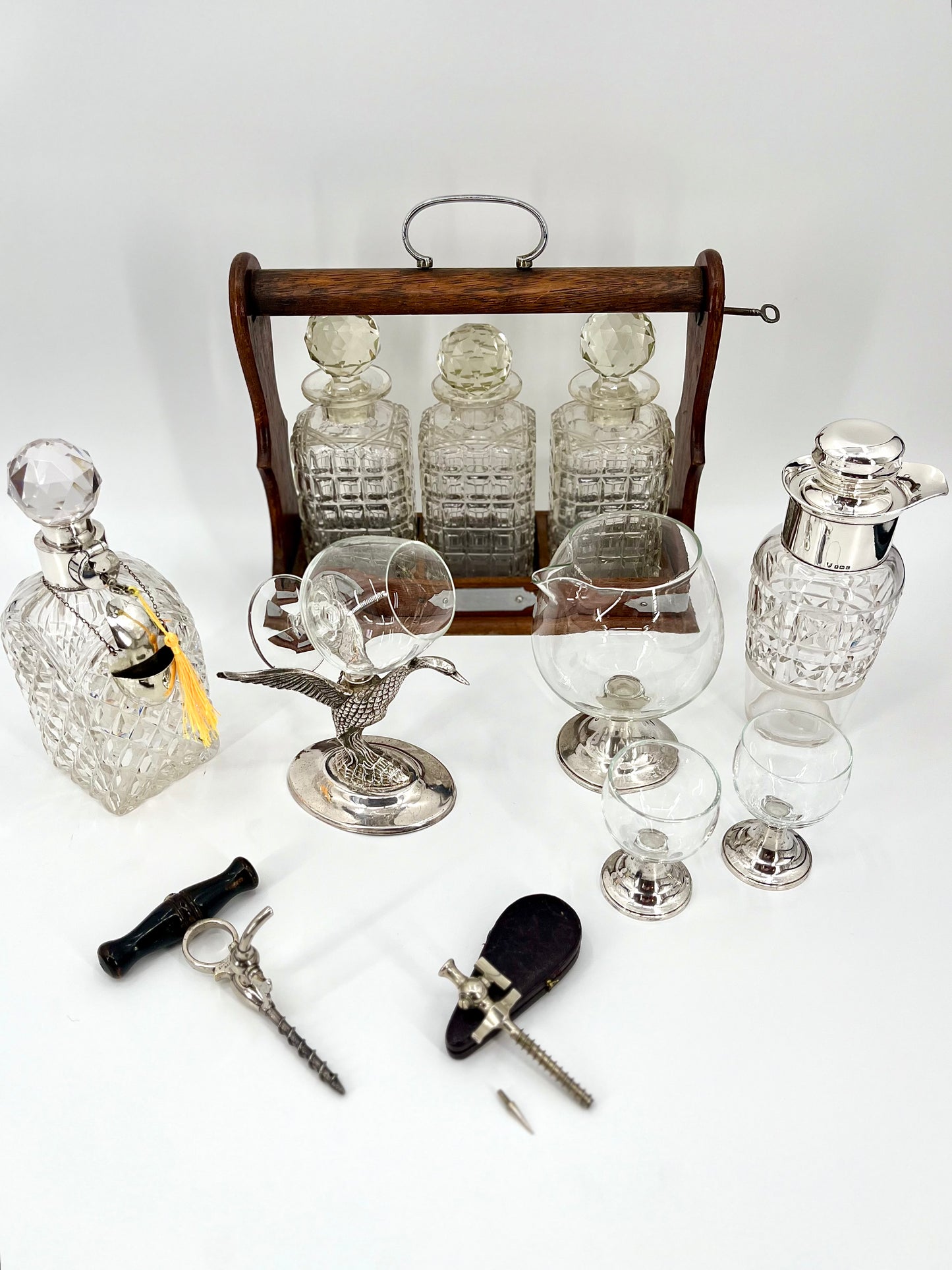 Sterling Silver Decanter & Glass Set by Alvin