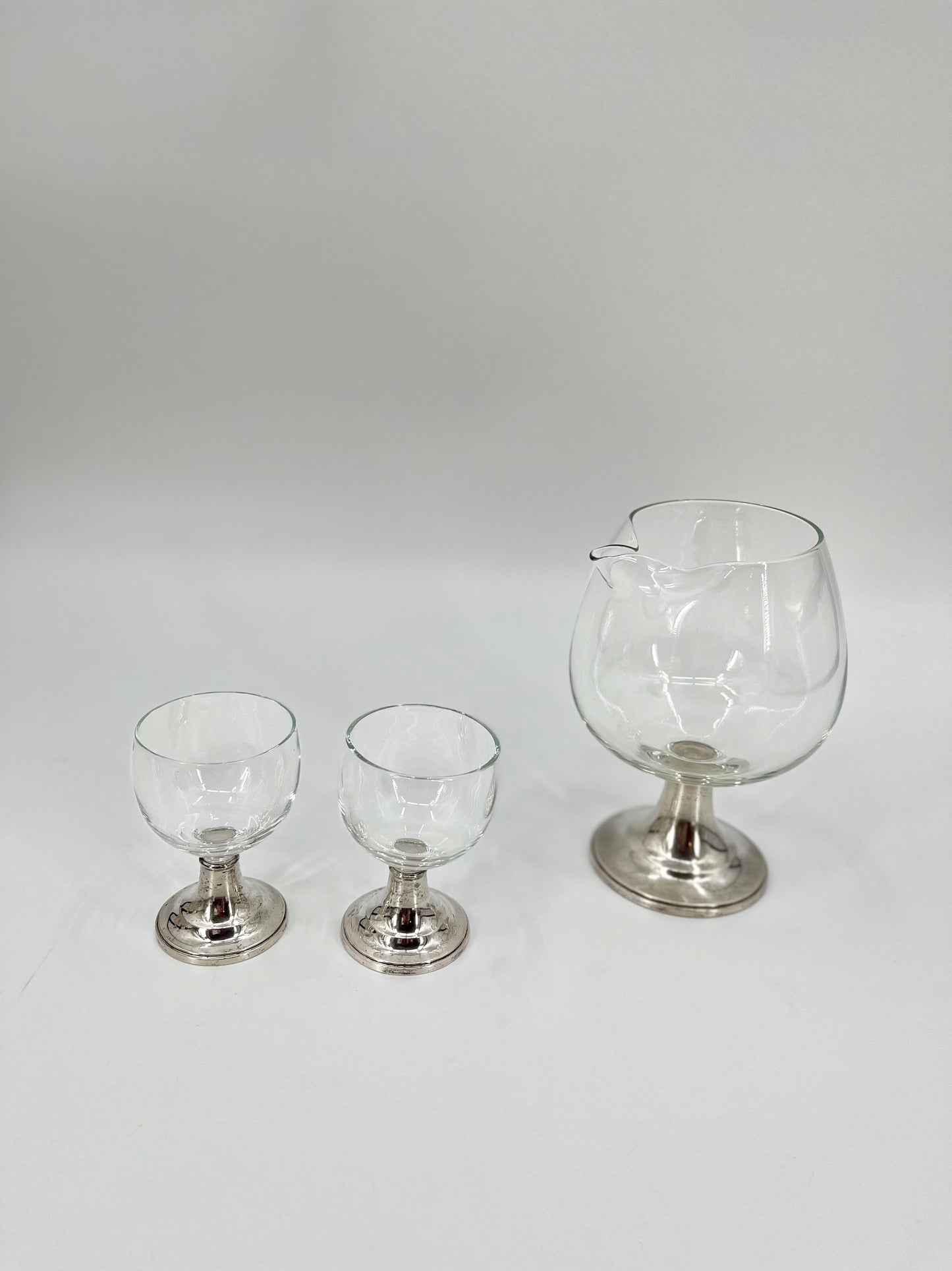 Sterling Silver Decanter & Glass Set by Alvin