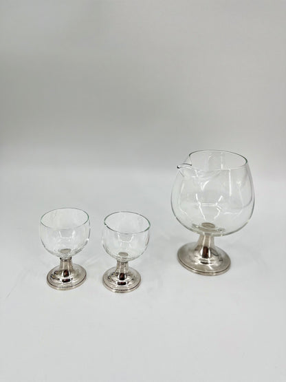 Sterling Silver Decanter & Glass Set by Alvin