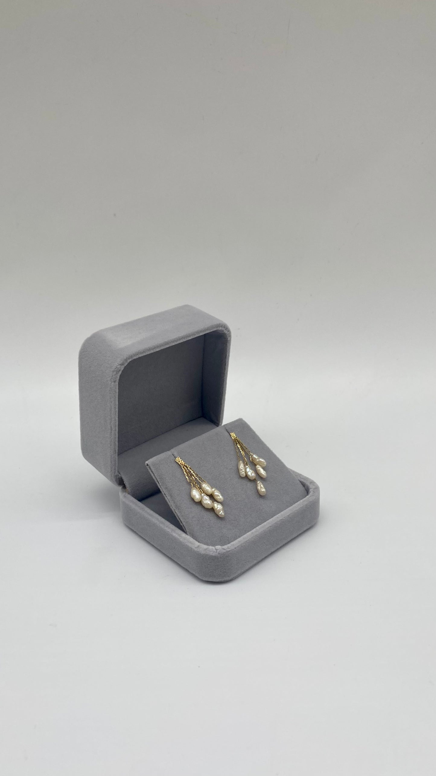 Baroque Pearl Cluster Drop Earrings, 3.75mm 14K Gold