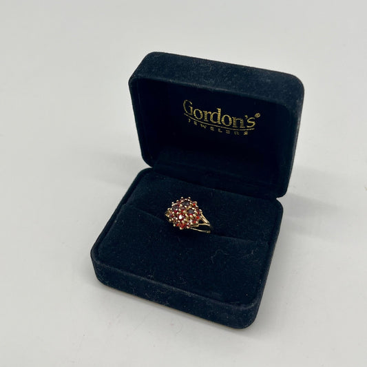 Victorian Garnet Cluster Ring, 1.54 CTW 9K Gold