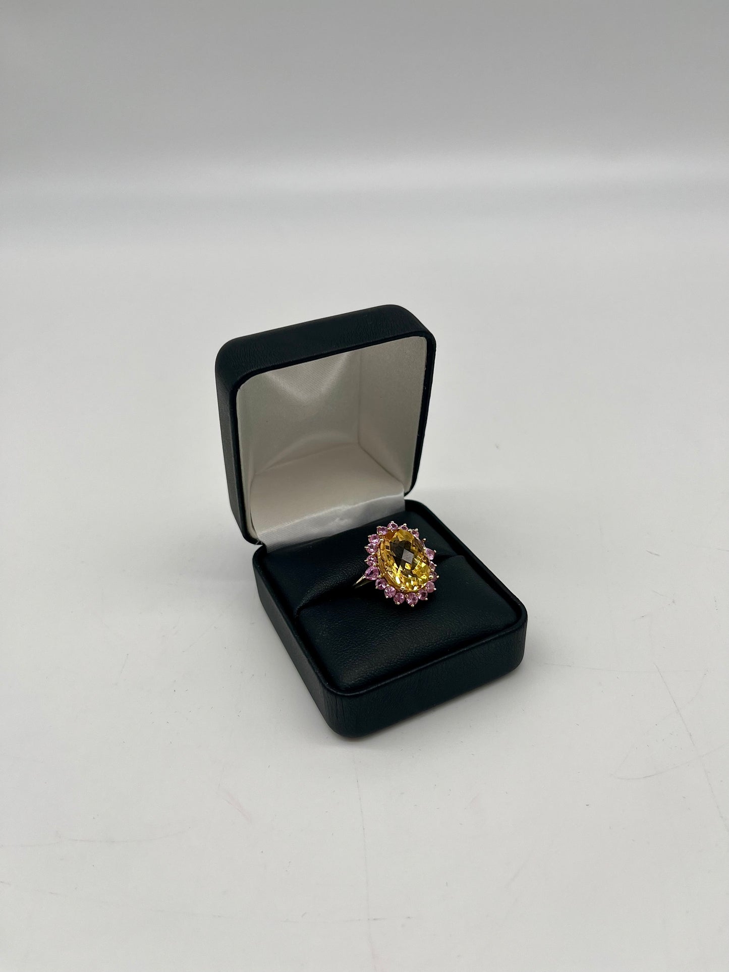 Pink Sapphire & Citrine Cocktail Ring, 6.2 CTW 10K Gold