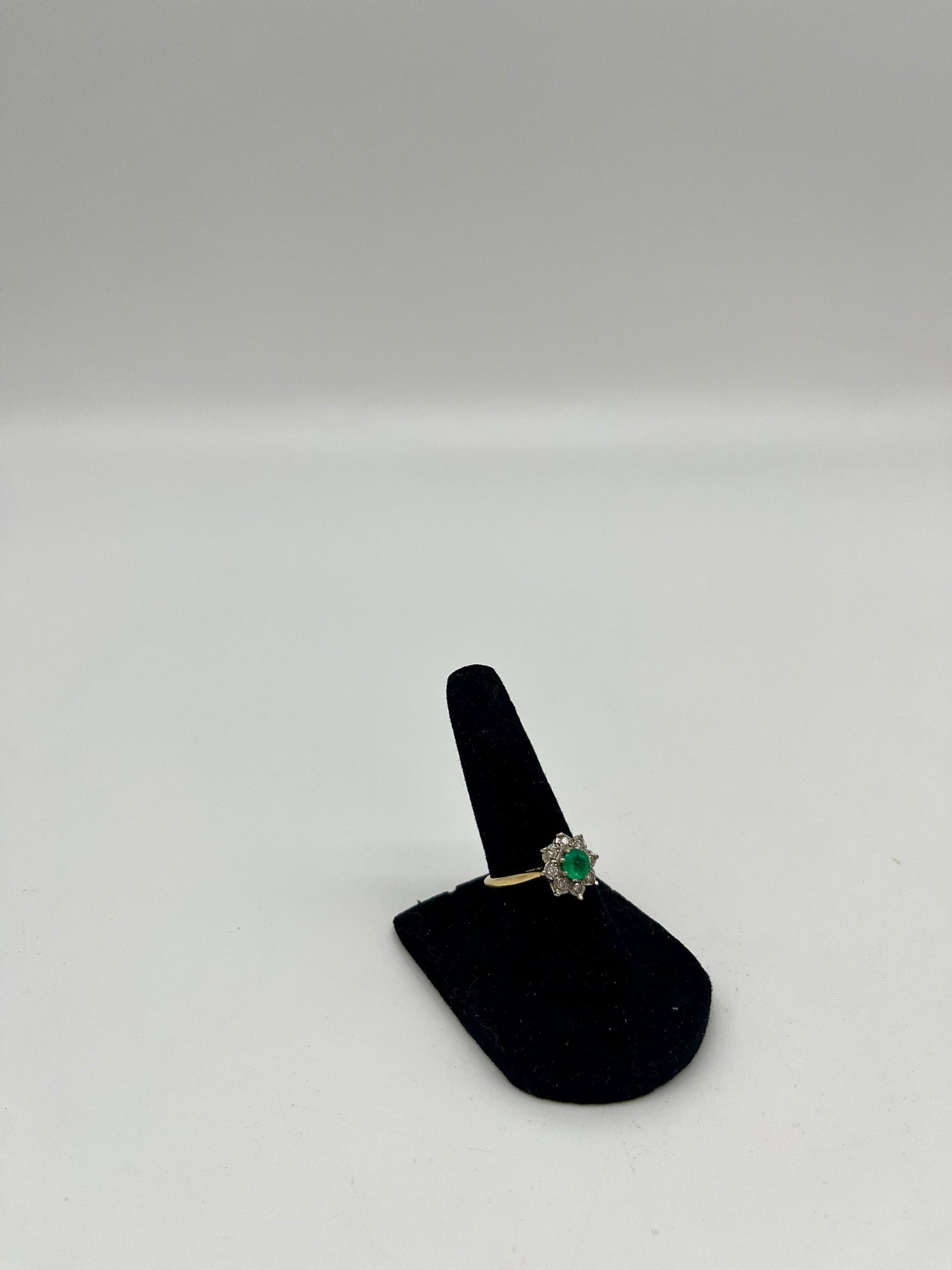 Emerald & Diamond Floral Cocktail Ring, 0.75 CTW 18K Gold/Platinum